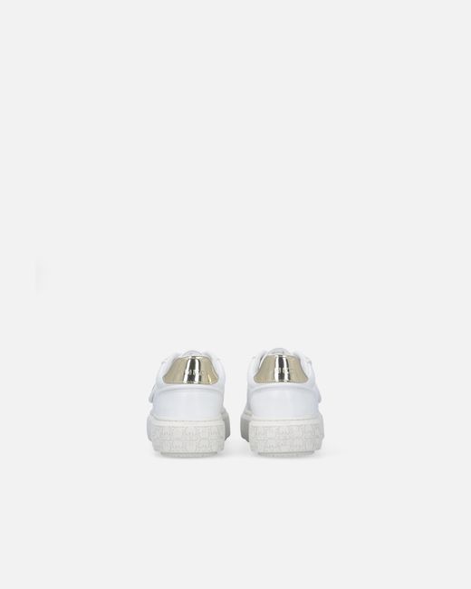 Pinko White Leather Sneakers With Love Birds Logo