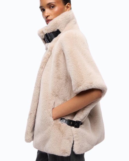 Pinko Natural Faux Fur Cape