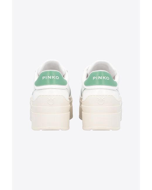 Sneakers platform bicolore di Pinko in White