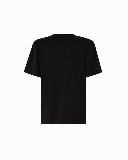 Pinko Black T-Shirt With Love Birds Jewel Detail