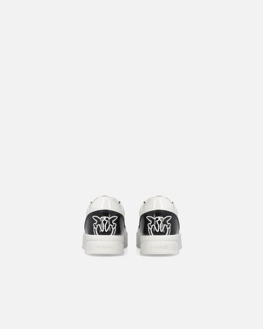 Pinko White Leather Sneakers With Logo