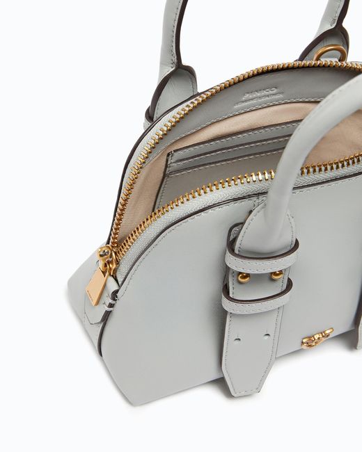 Pinko White Leather Mini Escape Bag Bowling Bag