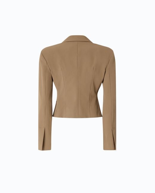 Pinko Natural Slim-Fit Cropped Blazer