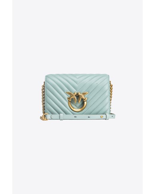 Pinko Mini Love Bag Click Chevron in Blue Lyst UK