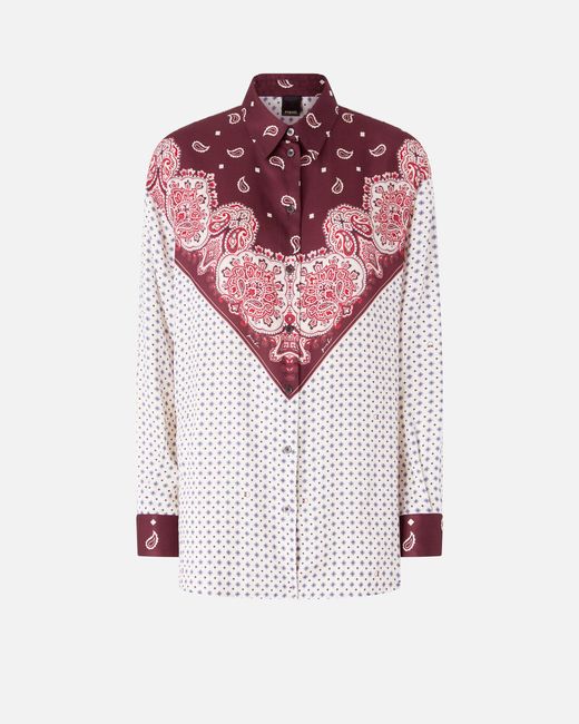 Pinko Multicolor Shirt With Tie Motif And Placed Print