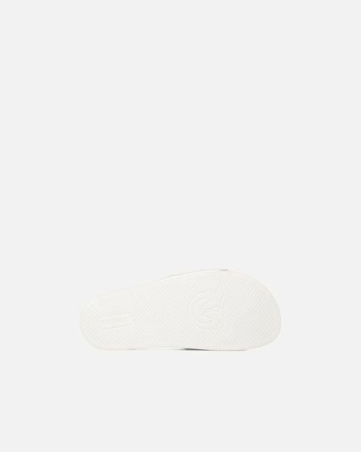 Pinko White Rubber Slip-On Sandals With Love Birds Maxi Logo