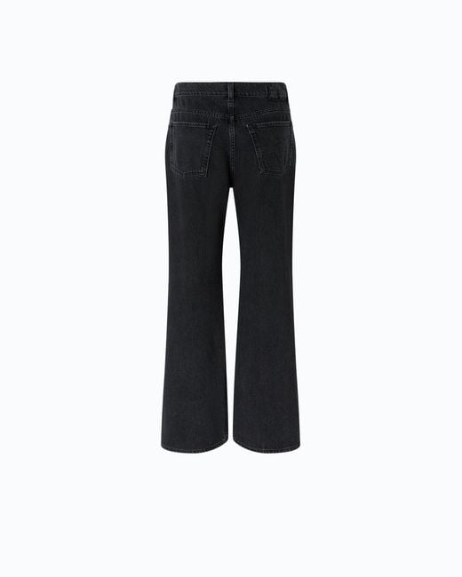 Pinko Black Wide-Leg Jeans With Side Slits