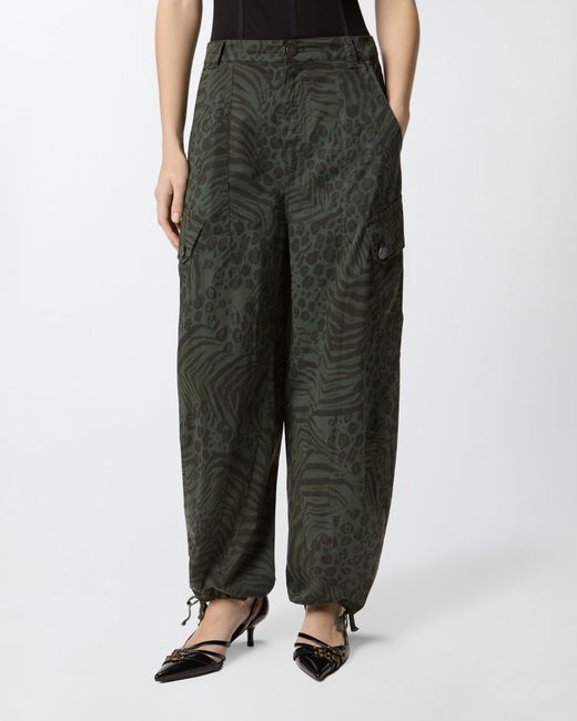 Pinko Multicolor Balloon Trousers With Animal Motif
