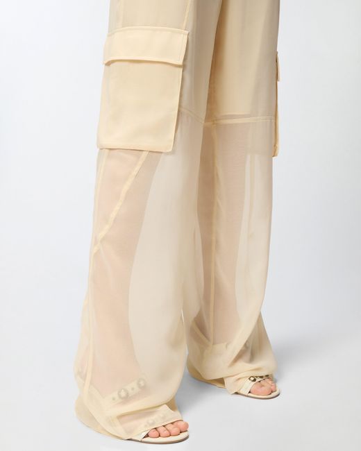 Pinko White Lightweight Trousers With Cargo Pockets