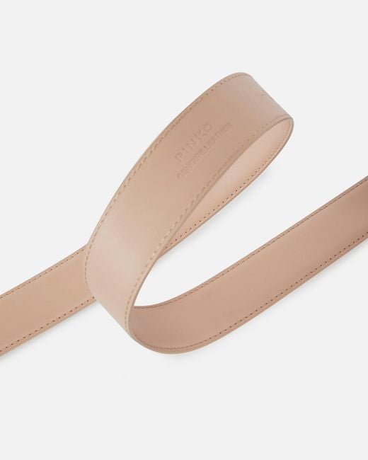 Pinko White Love Birds Leather Belt 3Cm