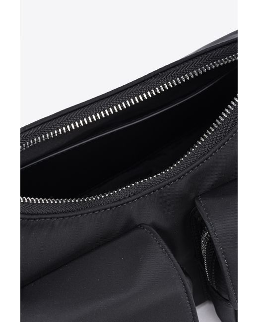 Pinko Black Cargo Bag In Recycled Technical Fabric