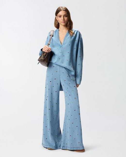 Pinko Blue Denim Jeans With Eyelets