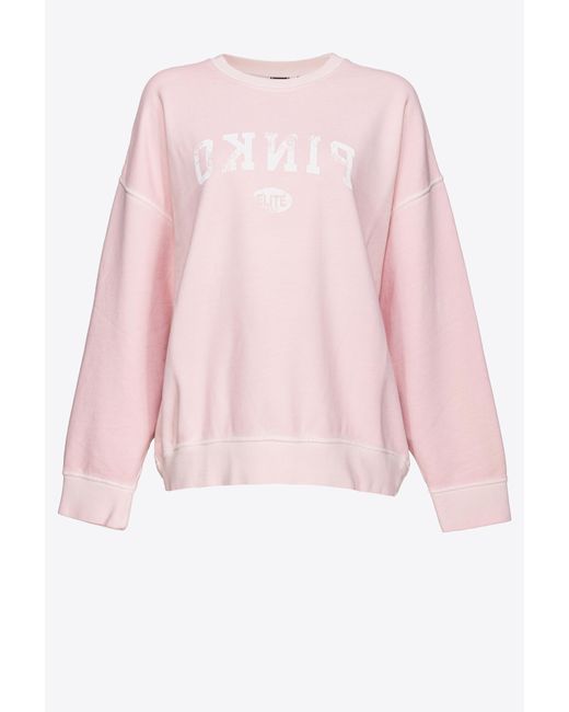 Pinko Pink Logo-print Sweatshirt