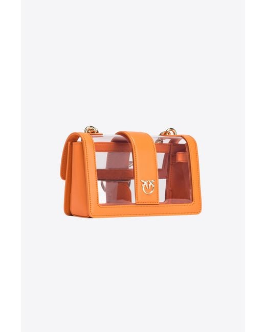 Pinko Orange Galleria Mini Love Bag One Light In Transparent Material
