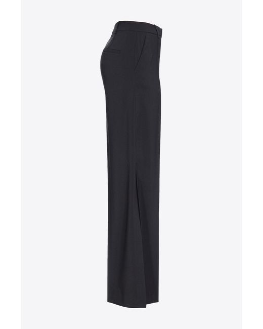 Pinko Blue Wide-leg Trousers With Side Slit