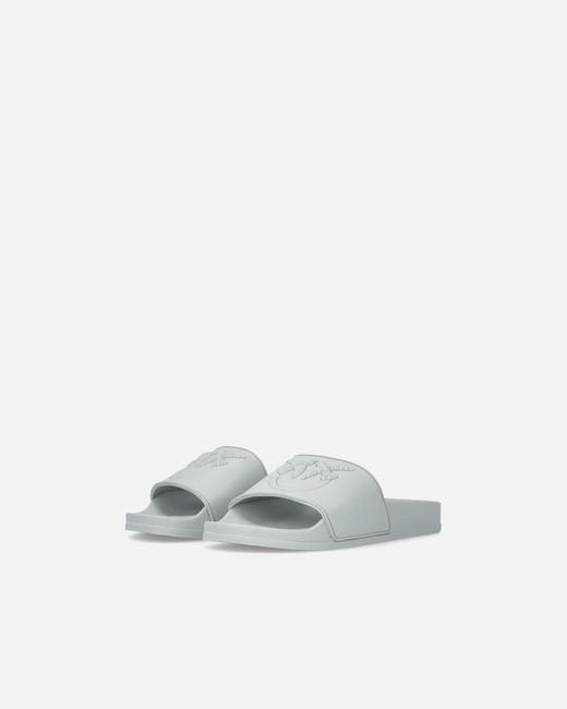 Pinko White Rubber Slip-On Sandals With Love Birds Maxi Logo