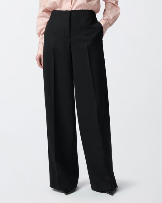 Pantalon Palazzo Avec Empiècements En Satin Pinko en coloris Black