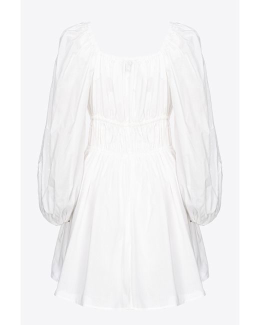 Pinko White Mini Dress With Rodeo Broderie Anglaise