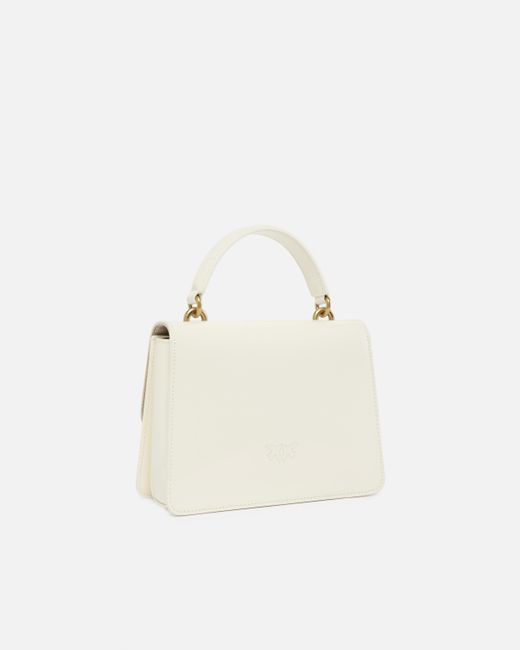 Borsetta Love Bag Con Manico E Tracolla Effetto Pelle Lucida di Pinko in White