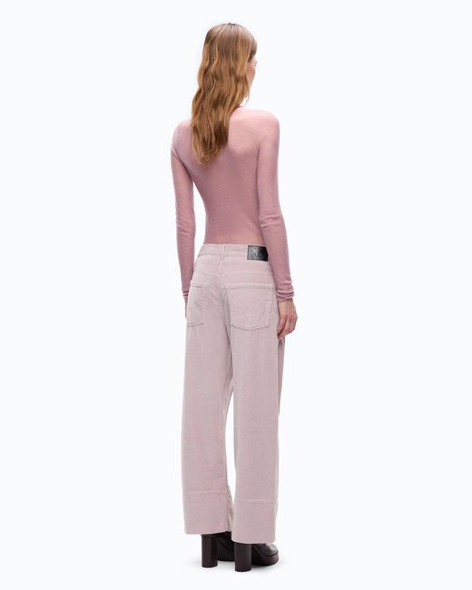 Pinko Pink Cropped Velvet Trousers With Leather Belt