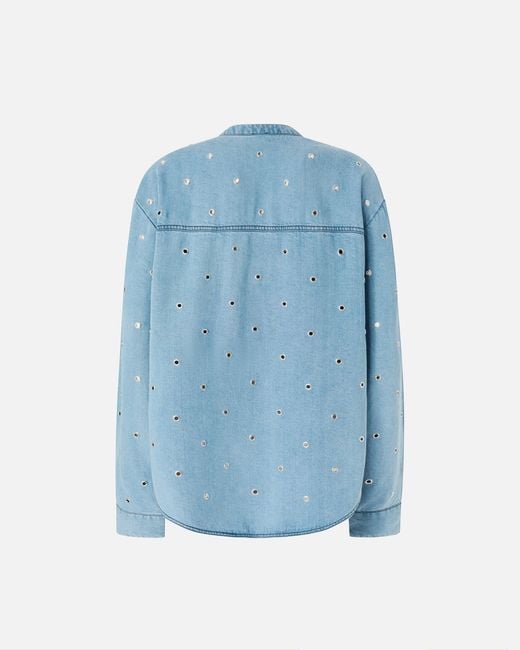 Pinko Blue Denim Blouse With Eyelets