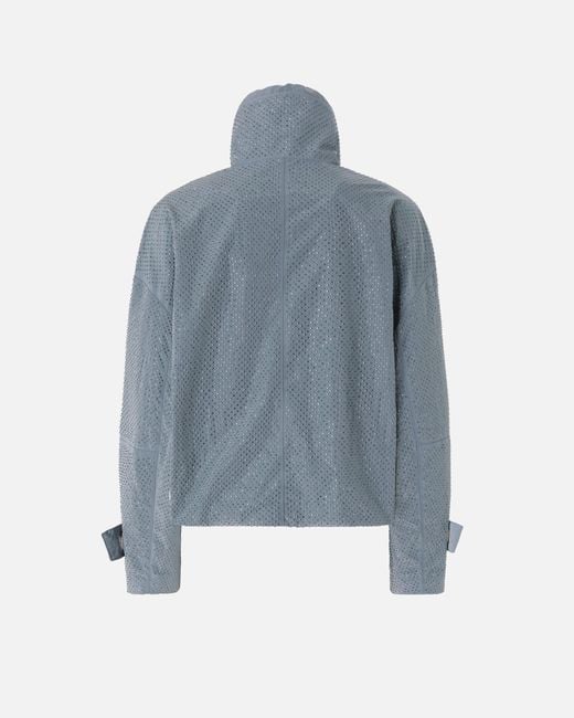 Pinko Blue Blouson Jacket With All-Over Micro Studs