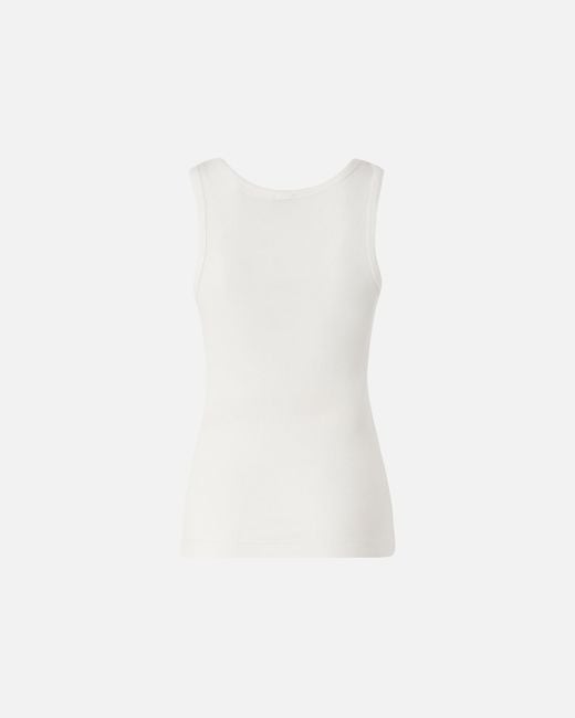 Pinko White Vest Top With Love Birds Golden Detail
