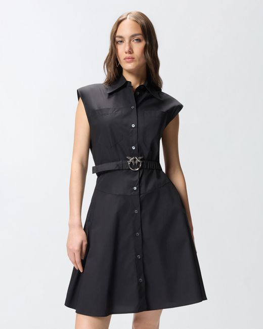 Pinko Black Shirt Dress With Love Birds Belt