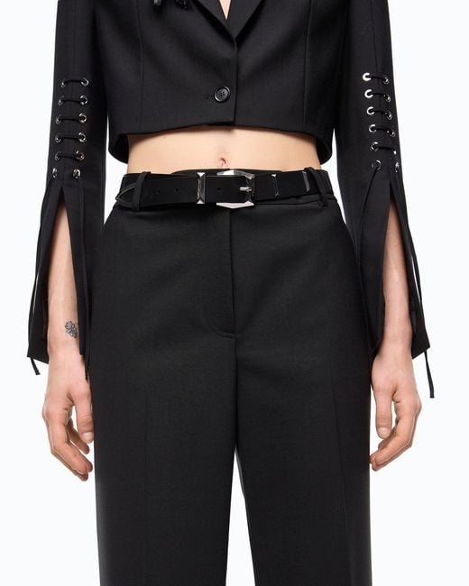 Pinko Black Tailored Wool Crêpe Trousers