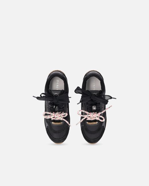 Pinko White Sneakers With Double Laces And Logo Details