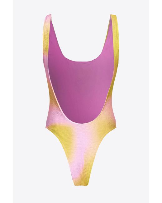 Pinko Yellow One-piece Swimsuit With Fade Effect