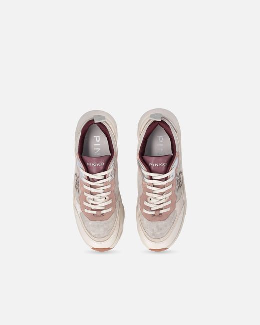 Pinko White Sneakers With Love Birds Logo