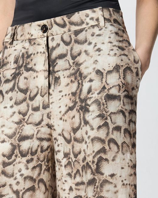 Pinko White Bermuda Shorts With Snake Print