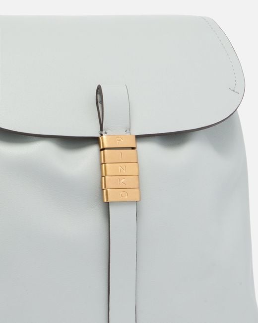 Pinko White Medium Saddle Backpack