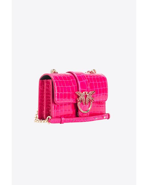 Mini Love Bag One cocco colorato lucido Galleria di Pinko in Pink