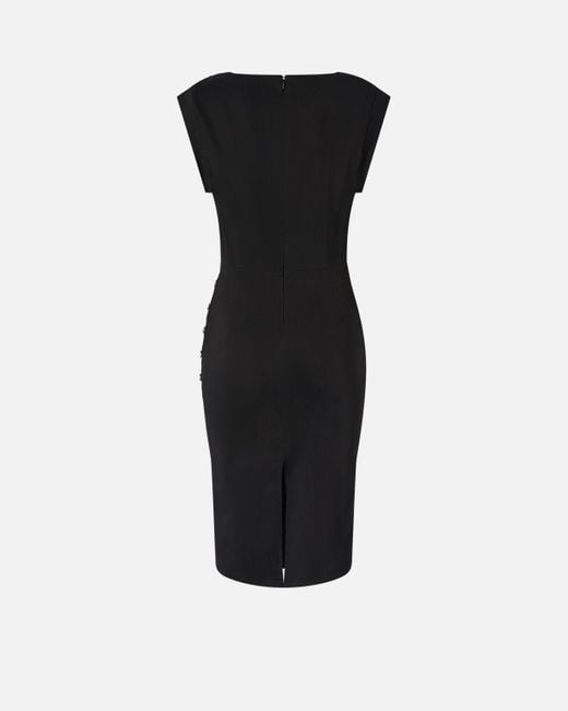 Vestido De Lino Sin Mangas Con Botones Pinko de color Black