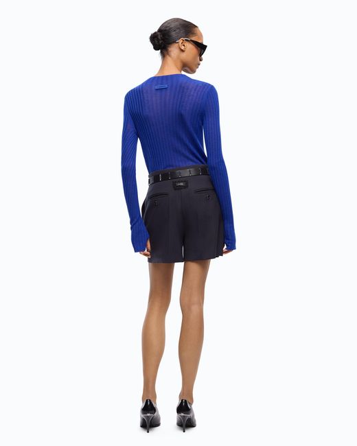 Pinko Blue Lightweight Ribbed Sweater