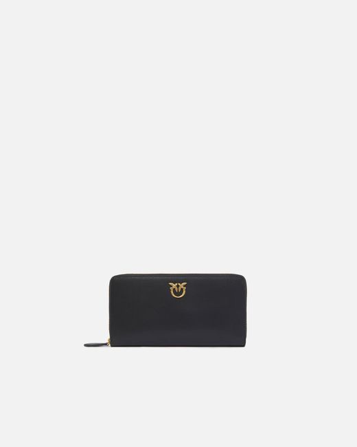 Pinko White Zip-Around Leather Purse