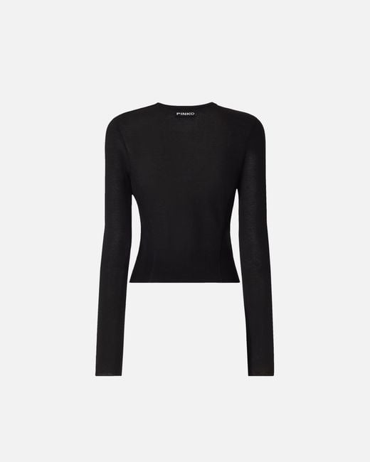 Pinko Black Cardigan With Mother-Of-Pearl Buttons