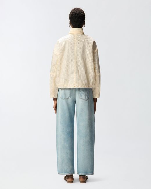 Pinko Natural Blouson Jacket With All-Over Micro Studs