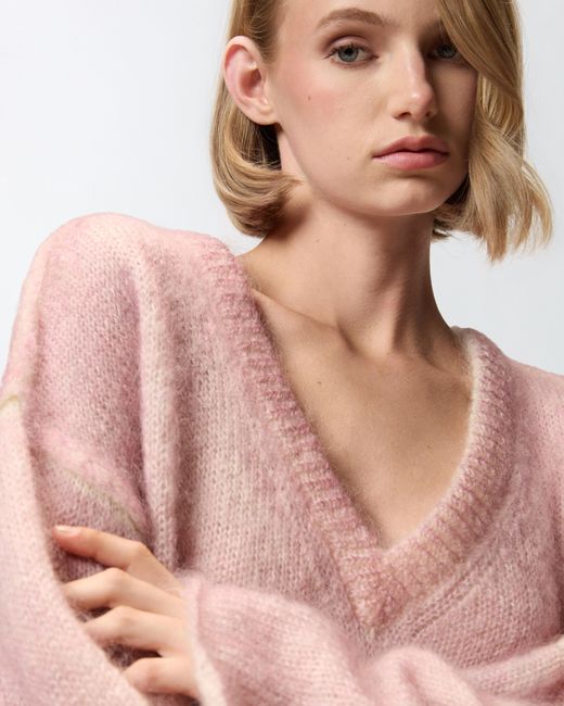 Pinko Pink Wide-fitting Mohair- And Wool-blend Sweater