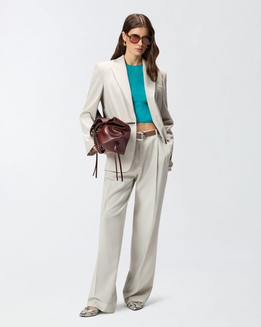 Pinko White Fluid Blazer With Rear Slit