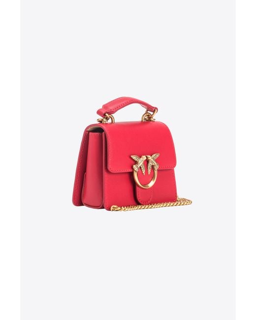 Pinko Red Micro Love Bag One Top Handle Light