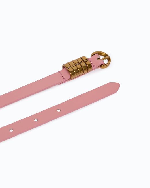 Pinko White 1.2-Cm Belt With Lettering Logo
