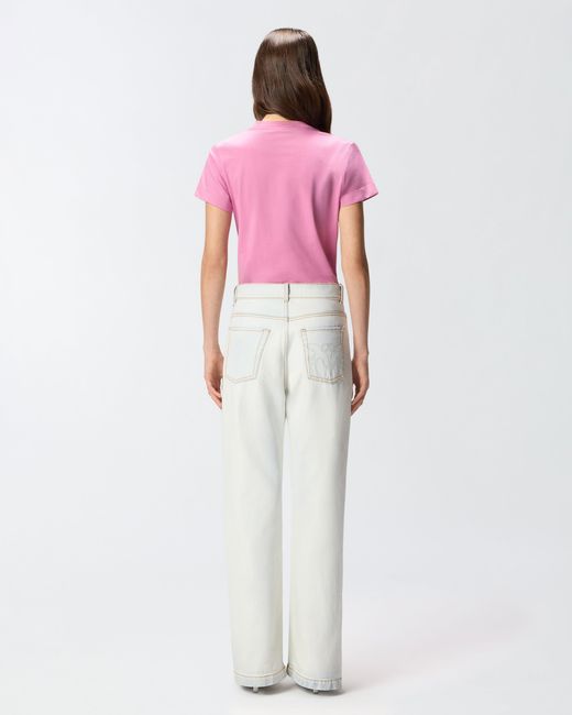 Pinko Pink T-Shirt With Logo Embroidery