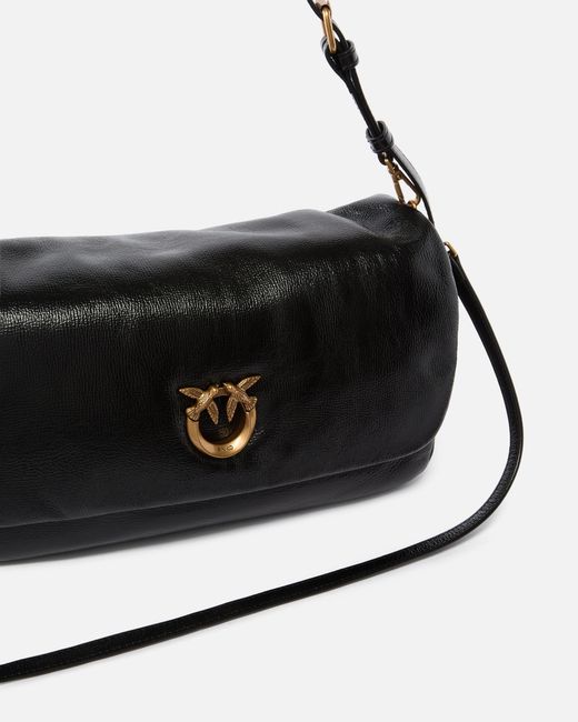 Pinko Black Love Bag Click Soft Horizontal Handle Medium Crossbody Bag