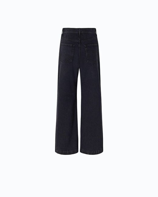 Pinko Blue Wide-Leg Jeans With Two Ways To Wear