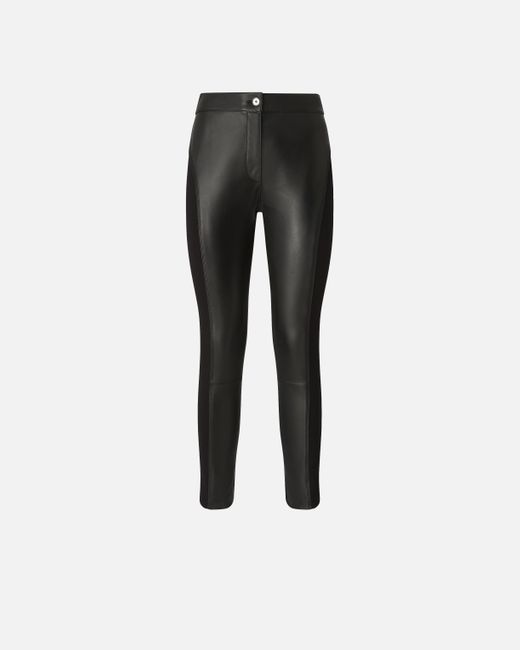 Pinko Black Leather And Stretch Fabric Trousers