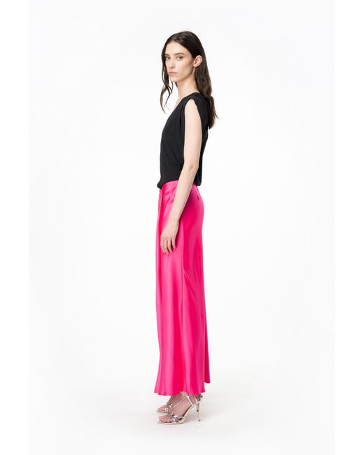 Pinko Pink Elegant Hammered Satin Skirt