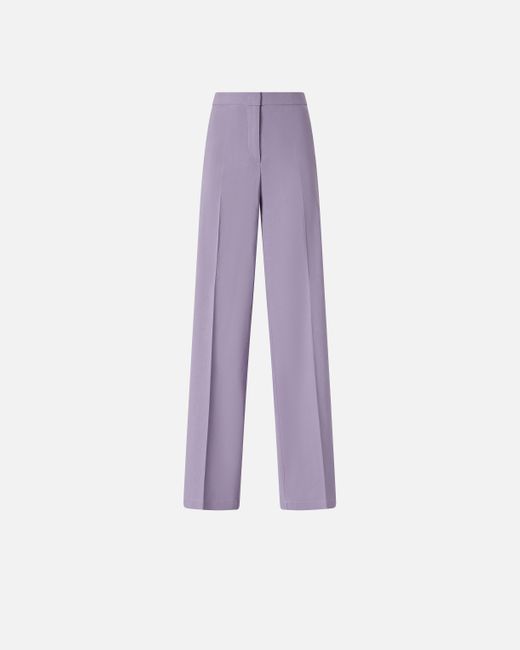 Pantalones Con Pliegue De Lino Elástico, Chalk Pinko de color Purple